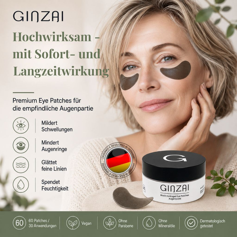 Czarne hydrożelowe płatki pod oczy z żeń-szeniem