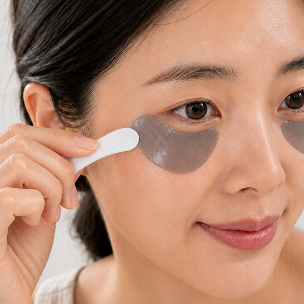 Aqua-Gel Pad wird auf die Augenpartie gelegt