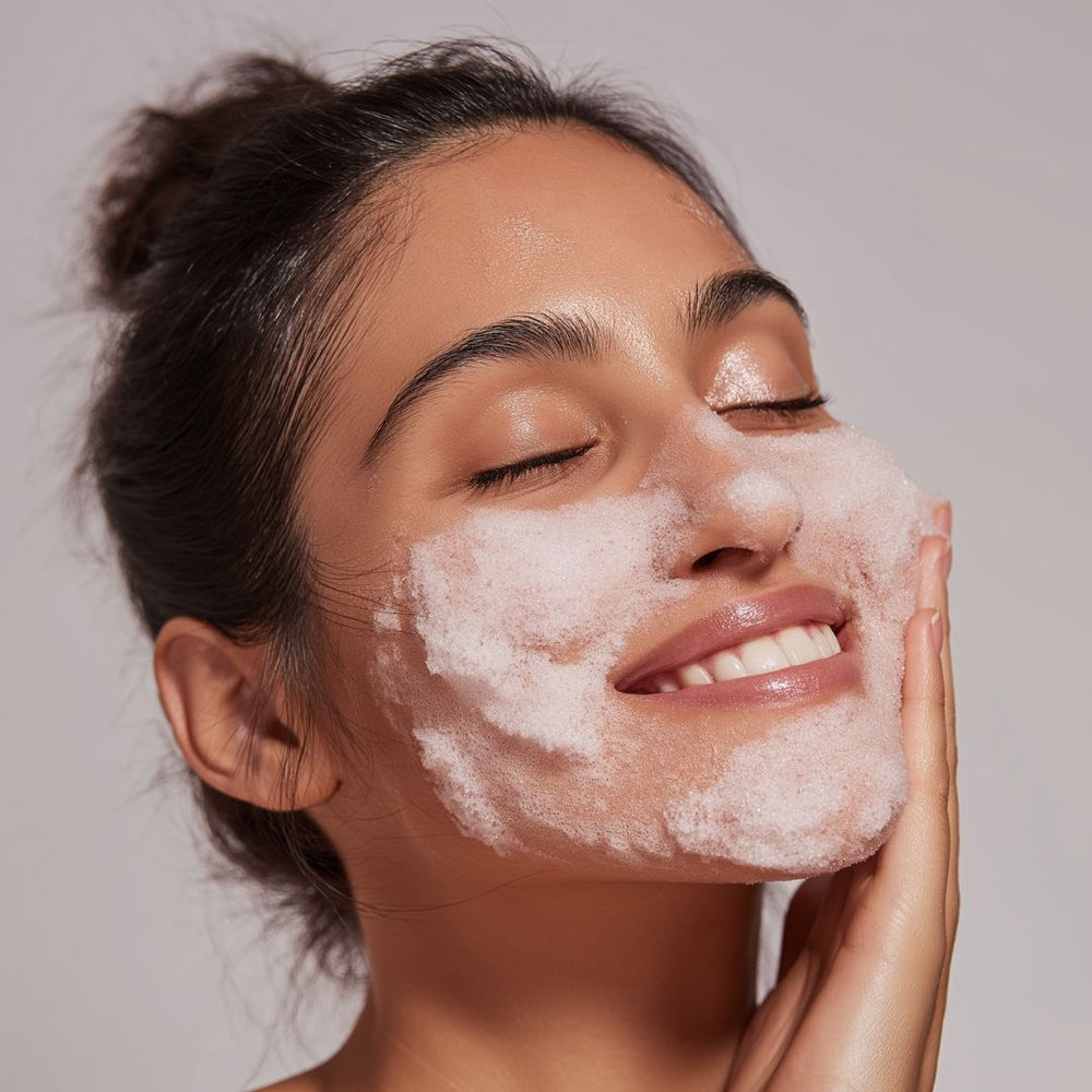 Facial cleansing foam with ginseng